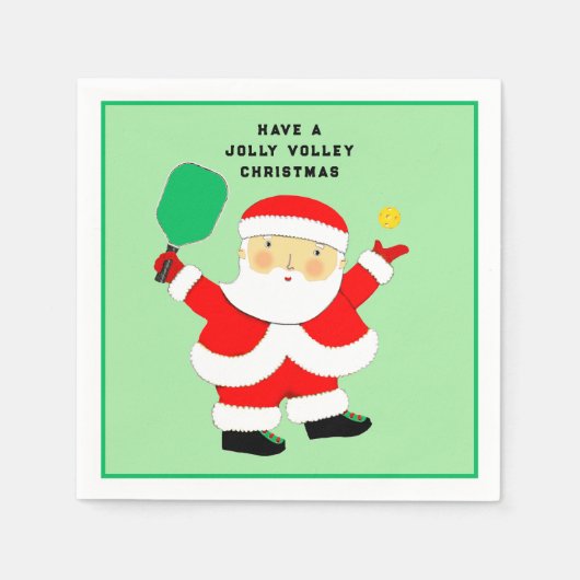 Serviette En Papier Fête de Noël de Pickleball (Devant)