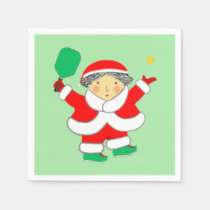 Serviette En Papier Fête de Noël de pickleball