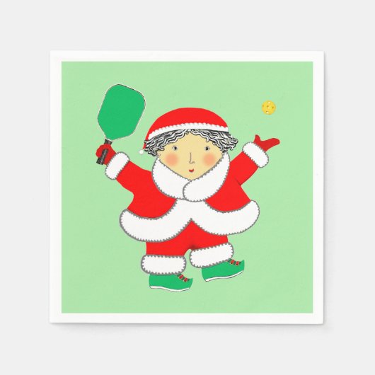 Serviette En Papier Fête de Noël de pickleball (Devant)