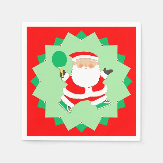 Serviette En Papier Fête de Noël de Ping-Pong (Devant)