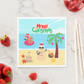 Serviette En Papier Fête de Noël de plage (En situation)