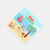 Serviette En Papier Fête de Noël de plage (Coin)