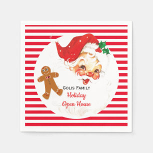 Serviette En Papier Fête de Noël de style rétro avec le Père Noël