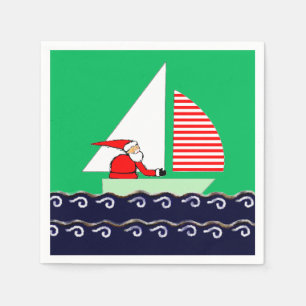 Serviette En Papier Fête de Noël de voile nautique