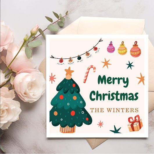 Serviette En Papier Fête de Noël d'hiver