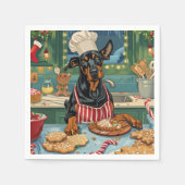 Serviette En Papier Fête de Noël Doberman Pinscher (Devant)