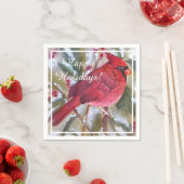 Serviette En Papier Fête de Noël du cardinal rouge (En situation)