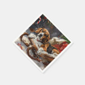 Serviette En Papier Fête de Noël du chien beagle (Coin)