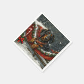 Serviette En Papier Fête de Noël du chien Dachshund (Coin)