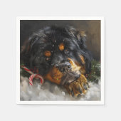 Serviette En Papier Fête de Noël du chien Mastiff Tibétain (Devant)