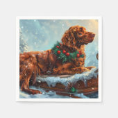 Serviette En Papier Fête de Noël du chien roux irlandais (Devant)