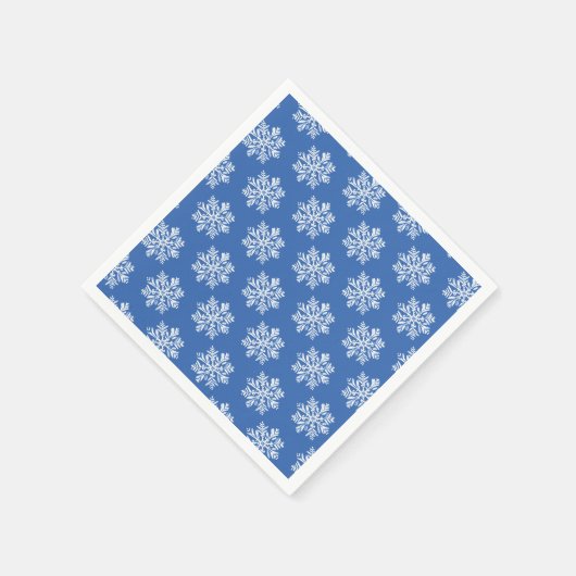 Serviette En Papier Fête de Noël du Motif Blue Snowflake (Coin)