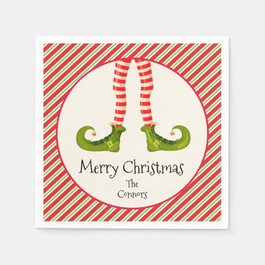 Serviette En Papier Fête de Noël Elf Legs (Devant)