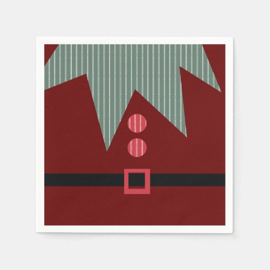 Serviette En Papier Fête de Noël Elf Suit (Devant)