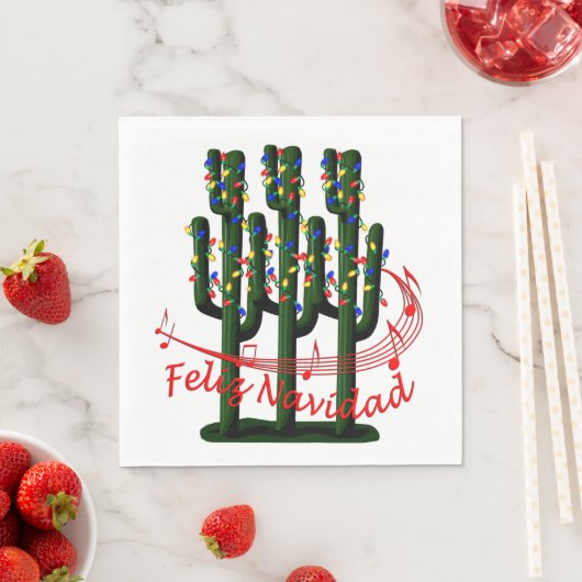 Serviette En Papier Fête de Noël Feliz Navidad Déjeuner Napkin (En situation)