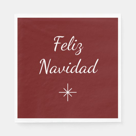 Serviette En Papier Fête de Noël Feliz Navidad Simple Flèche de neige (Devant)