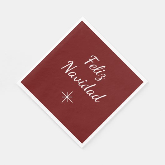 Serviette En Papier Fête de Noël Feliz Navidad Simple Flèche de neige  (Coin)