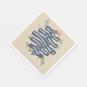 Serviette En Papier Fête de Noël Floral Whimsical (Coin)