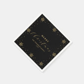 Serviette En Papier Fête de Noël Gold & Black Snowflake (Coin)
