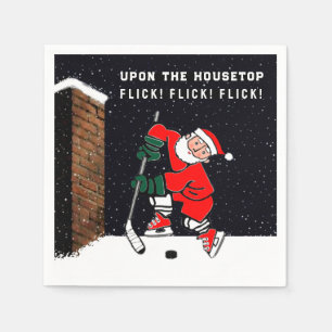 Serviette En Papier Fête de Noël Hockey Sports