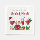 Serviette En Papier Fête de Noël Jingle et Mingle (Devant)
