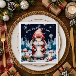 Serviette En Papier Fête de Noël Lapin Fantaisiste