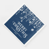 Serviette En Papier Fête de Noël Marine Blue String (Coin)