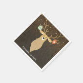 Serviette En Papier Fête de Noël Moderne Rustique Cerf d'Hiver (Coin)