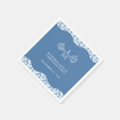 Serviette En Papier Fête de Noël Motif Dusty Blue Check (Coin)
