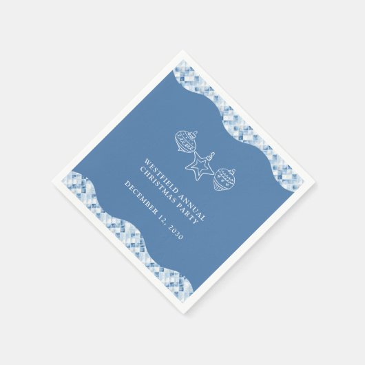 Serviette En Papier Fête de Noël Motif Dusty Blue Check (Coin)