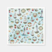 Serviette En Papier Fête de Noël nautique Plage Thème côtier (Devant)