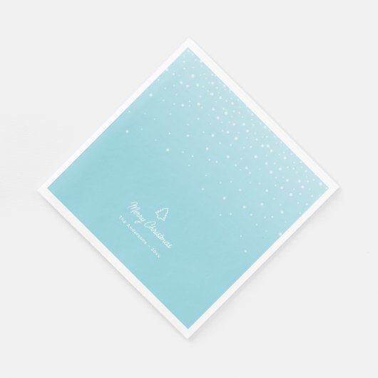 Serviette En Papier Fête de Noël Pâque Bleu Moelleux Minimal (Coin)