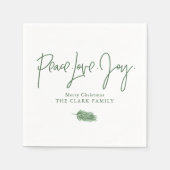 Serviette En Papier Fête de Noël "Peace Love Joy" (Devant)