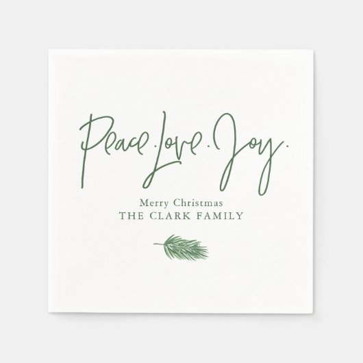 Serviette En Papier Fête de Noël "Peace Love Joy" (Devant)