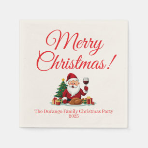 Serviette En Papier Fête de Noël personnalisable avec le Père Noël heu