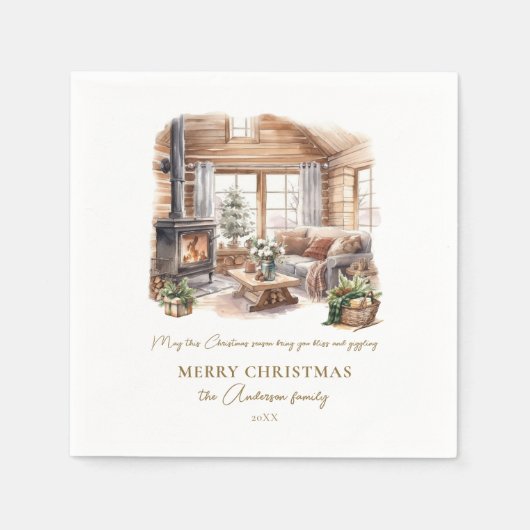 Serviette En Papier Fête de Noël personnalisée (Devant)