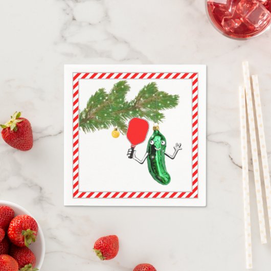 Serviette En Papier Fête de Noël Pickball (En situation)