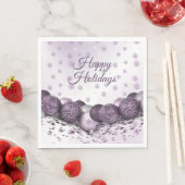 Serviette En Papier Fête de Noël Pink Purple Orament Snowflakes (En situation)