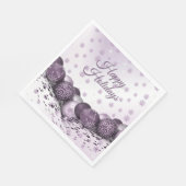 Serviette En Papier Fête de Noël Pink Purple Orament Snowflakes (Coin)
