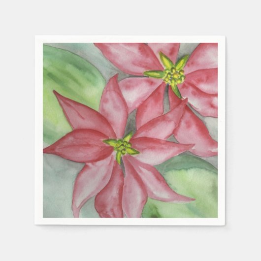 Serviette En Papier Fête de Noël Poinsettia (Devant)