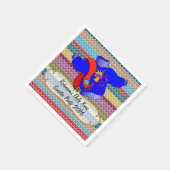 Serviette En Papier Fête de Noël Pull Ugly Personnalisé (Coin)