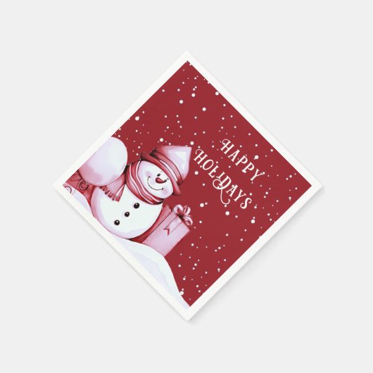 Serviette En Papier Fête de Noël Red Snowman (Coin)