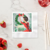 Serviette En Papier fête de Noël rétro vintage (En situation)