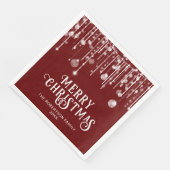 Serviette En Papier Fête de Noël rouge Bourgogne (Coin)