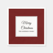 Serviette En Papier Fête de Noël rouge canneberge (Devant)