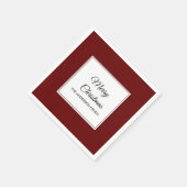 Serviette En Papier Fête de Noël rouge canneberge (Coin)