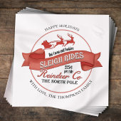 Serviette En Papier Fête de Noël Rouge et Blanc Personnalisé