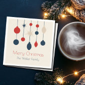 Serviette En Papier Fête de Noël Rouge Rétro