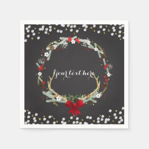 Serviette En Papier Fête de Noël Russe Antler Wreath