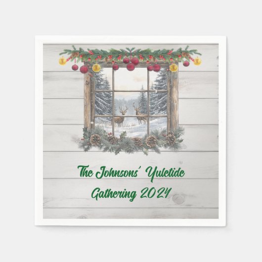 Serviette En Papier Fête de Noël rustique (Devant)